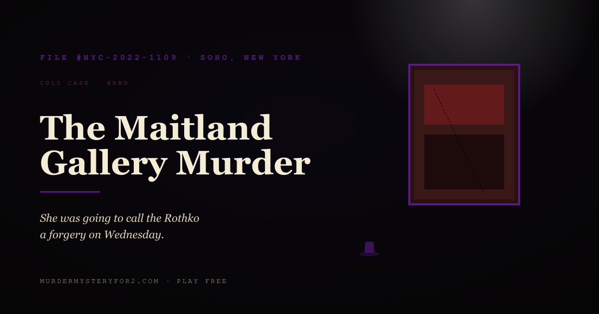 Fallakte aus einer Galerie in Murder Mystery For 2 – ein Krimispiel für zwei für den Date-Abend