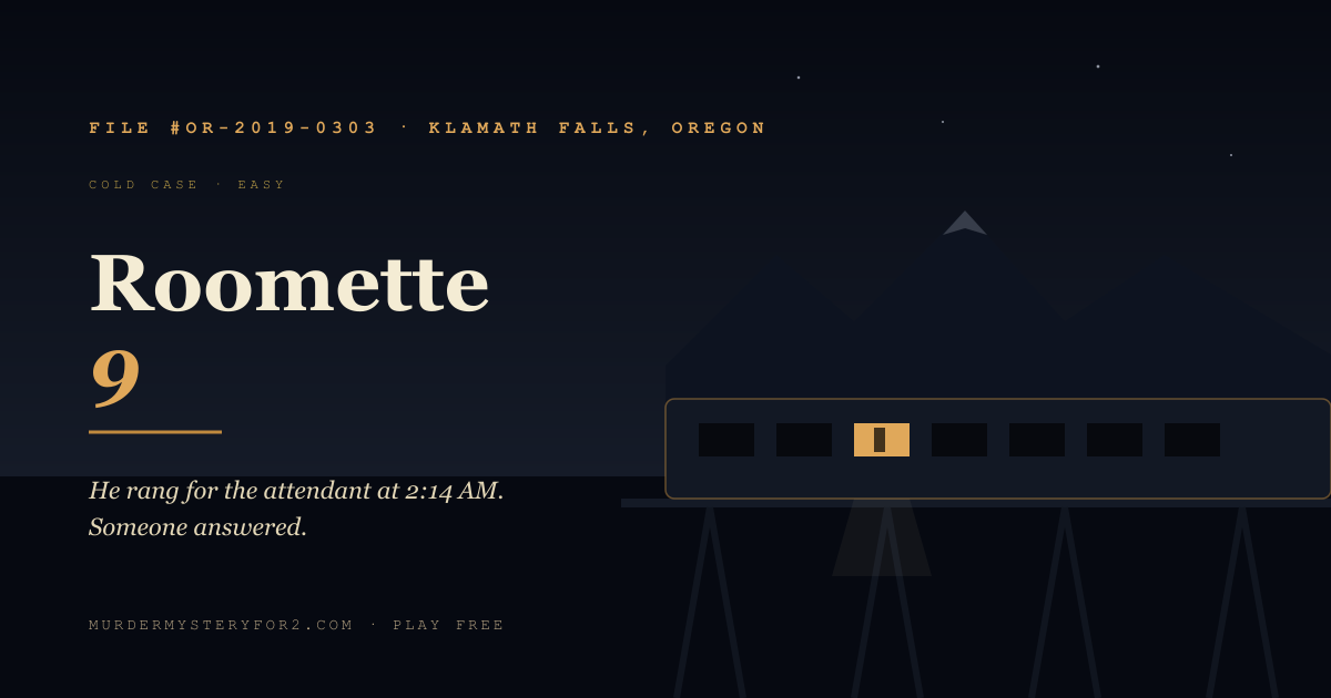 Night train case file from Murder Mystery For 2, a two-player mystery you can play on a call
